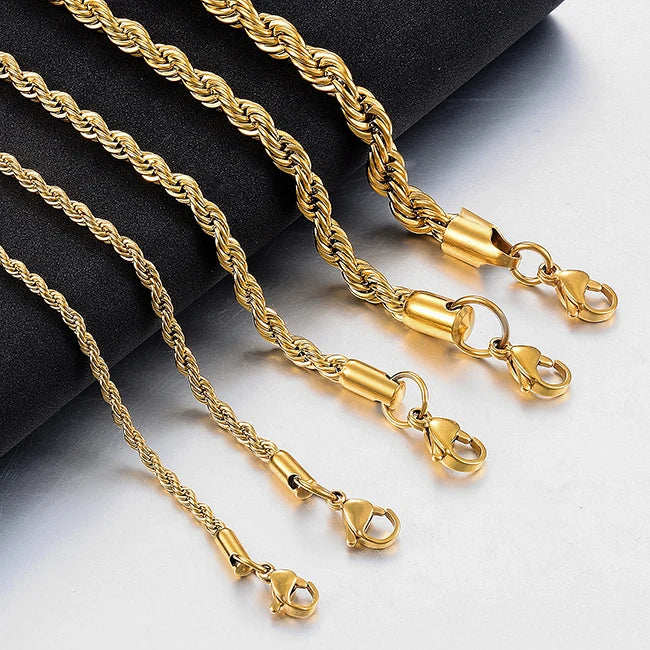 Classic Twisted Rope in acciaio inossidabile Unisex
