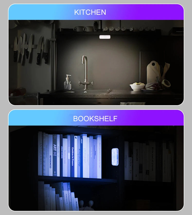 LED Touch Light Mini Wireless Auto Illuminazione per interni Ricarica USB