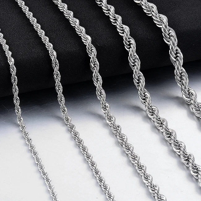 Classic Twisted Rope in acciaio inossidabile Unisex