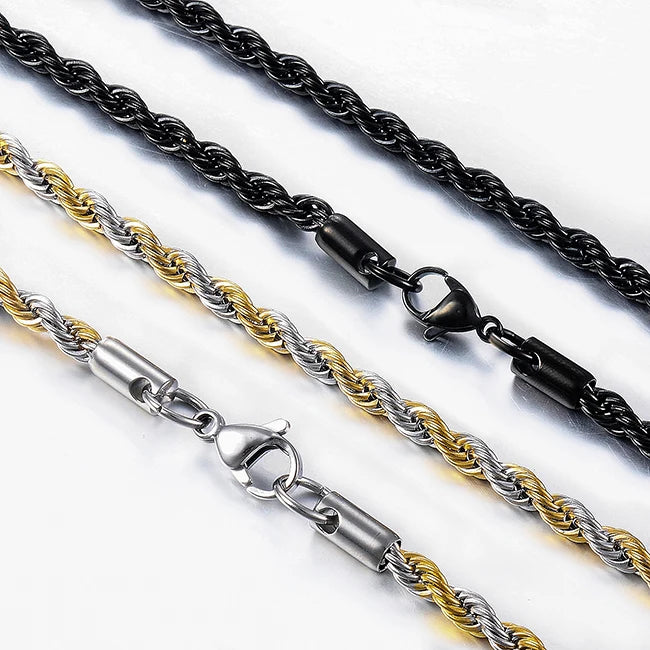 Classic Twisted Rope in acciaio inossidabile Unisex