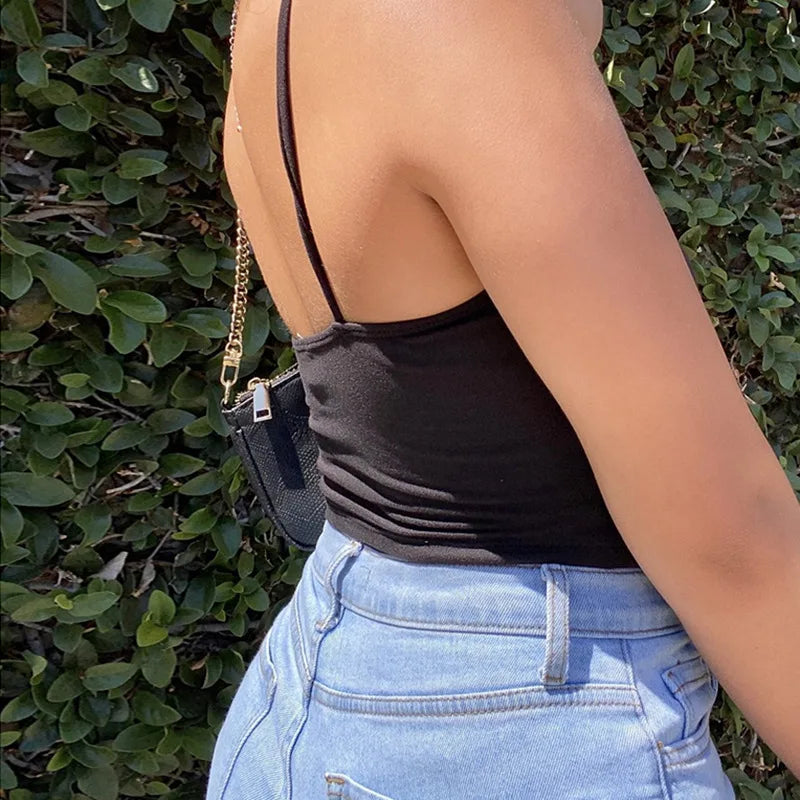 Top in tinta unita di moda da donna plissettata Y2k Crop Top