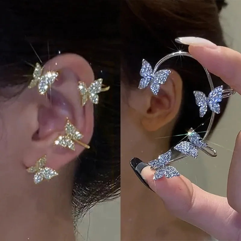 Clip per orecchie a farfalla in stile coreano senza piercing
