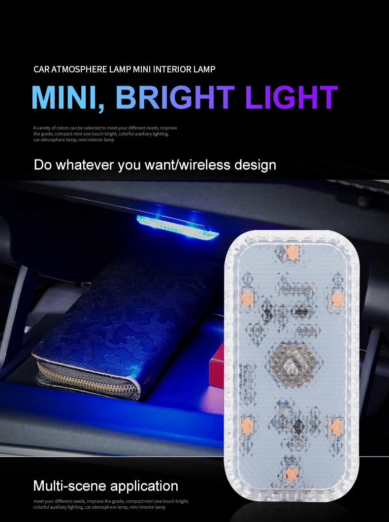 LED Touch Light Mini Wireless Auto Illuminazione per interni Ricarica USB