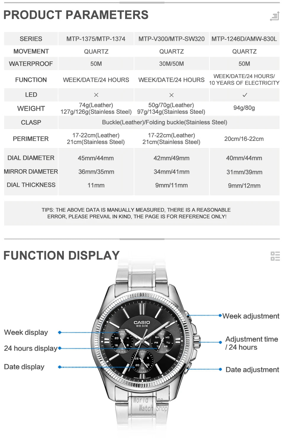 Casio Orologio da uomo impermeabile vari modelli