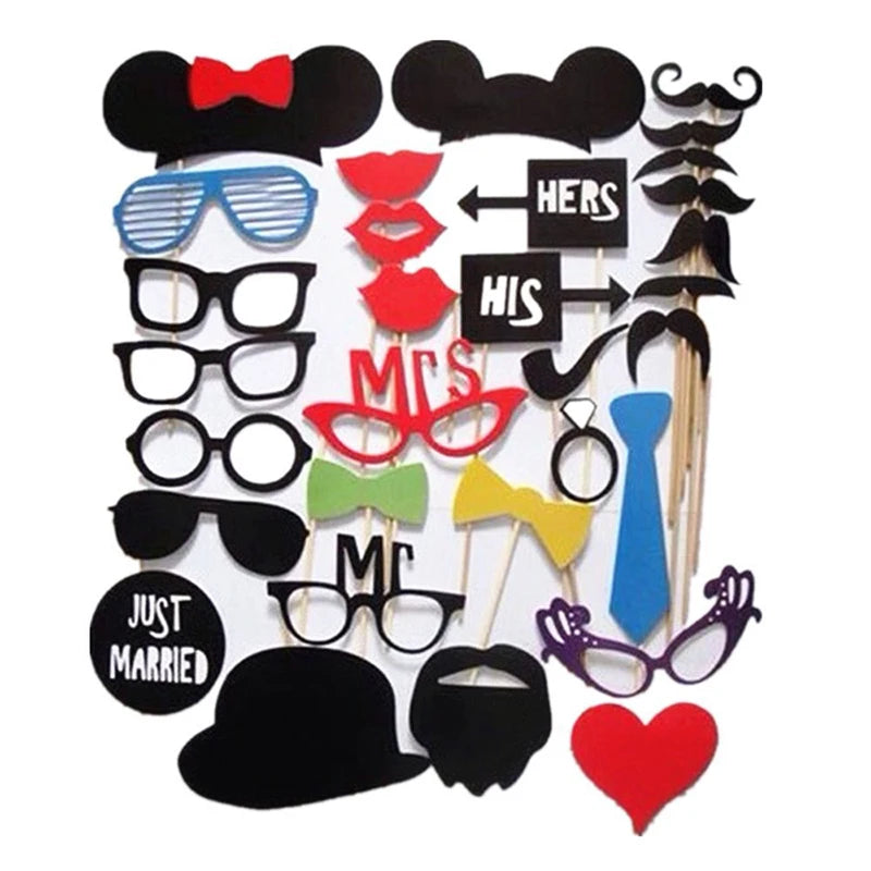10-58 pezzi Divertimento Decorazione di nozze Photo Booth Props Fai da te Forniture per feste