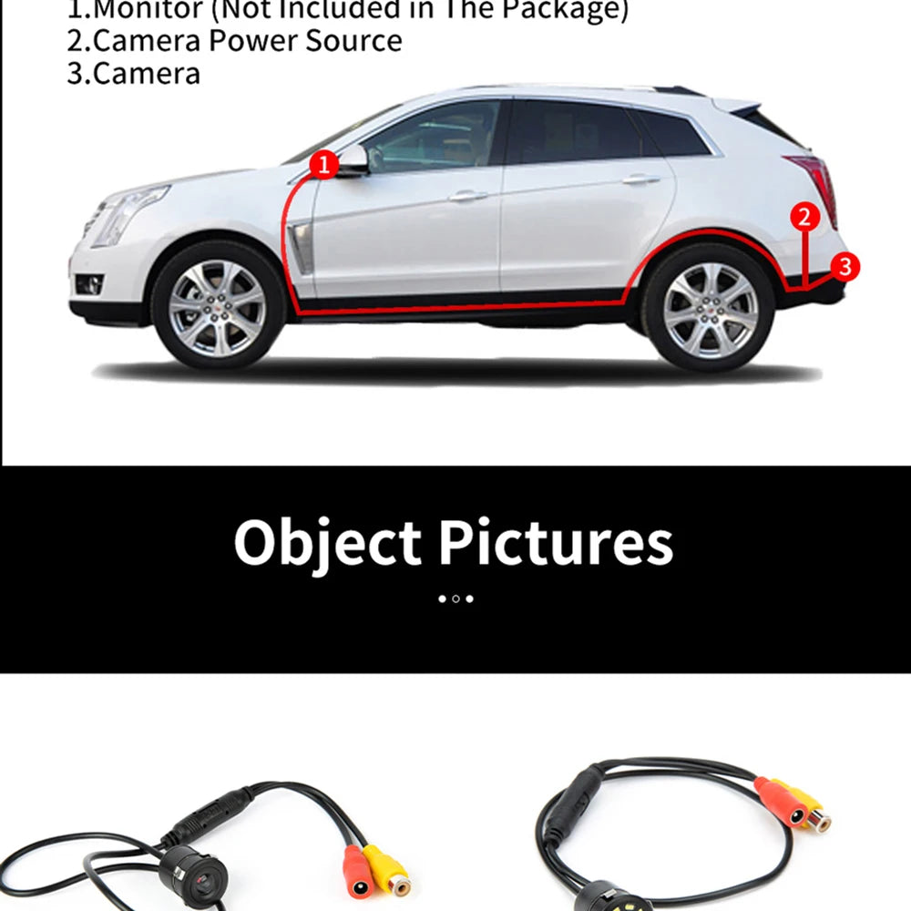 Hippcron Telecamera posteriore per auto 4 LED Visione notturna Reverse Monitor di parcheggio Impermeabile 170 gradi HD Video