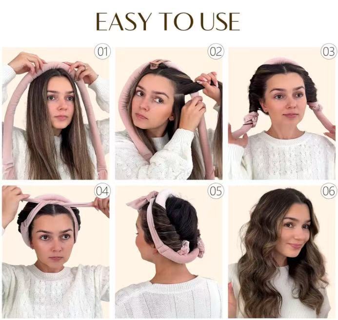 Asta di arricciacapelli senza calore Fascia per capelli morbida Bigodini per capelli senza calore