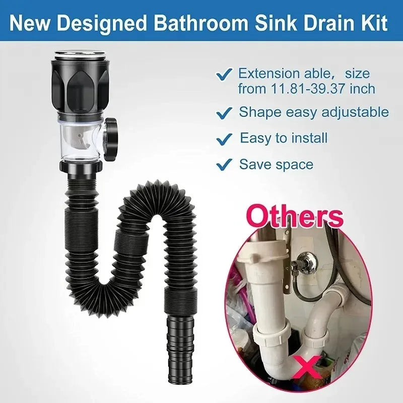 Universal Flip Lavabo in acciaio inossidabile Tubo di drenaggio