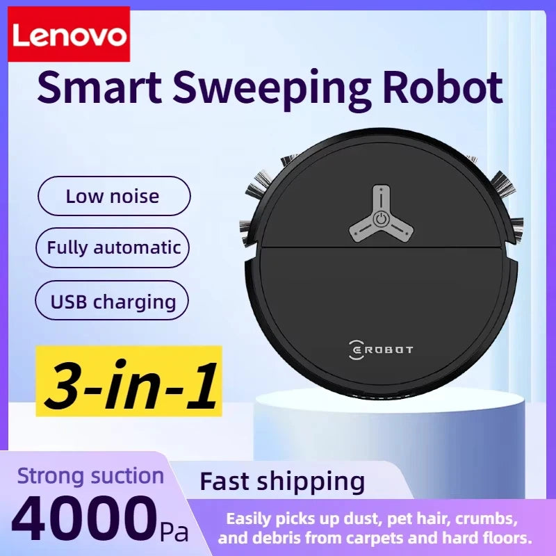 Lenovo 3 in 1 Smart  Robot Aspirapolvere 4000Pa Elettrodomestici per la pulizia della casa