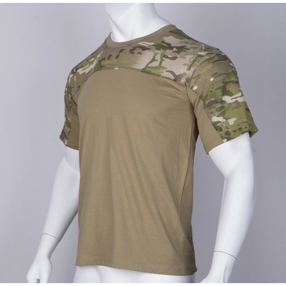 T-shirt tattica manica corta abbigliamento mimetico