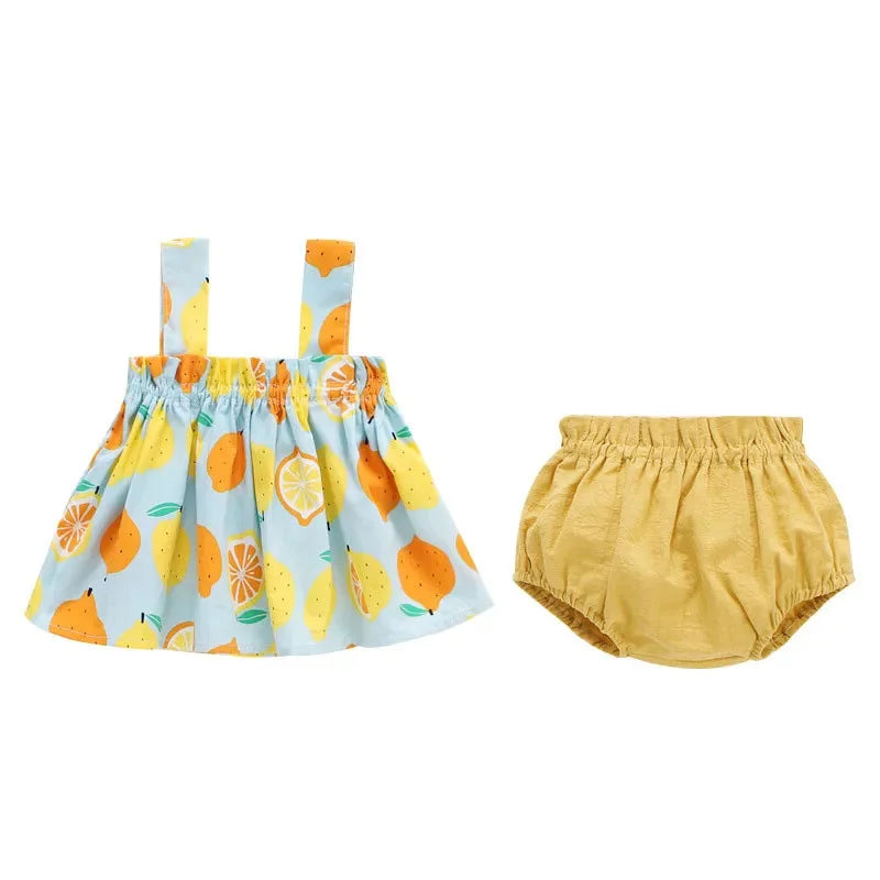 Mini abito sottile e pantaloncini in 2 pezzi per neonati 6-24M