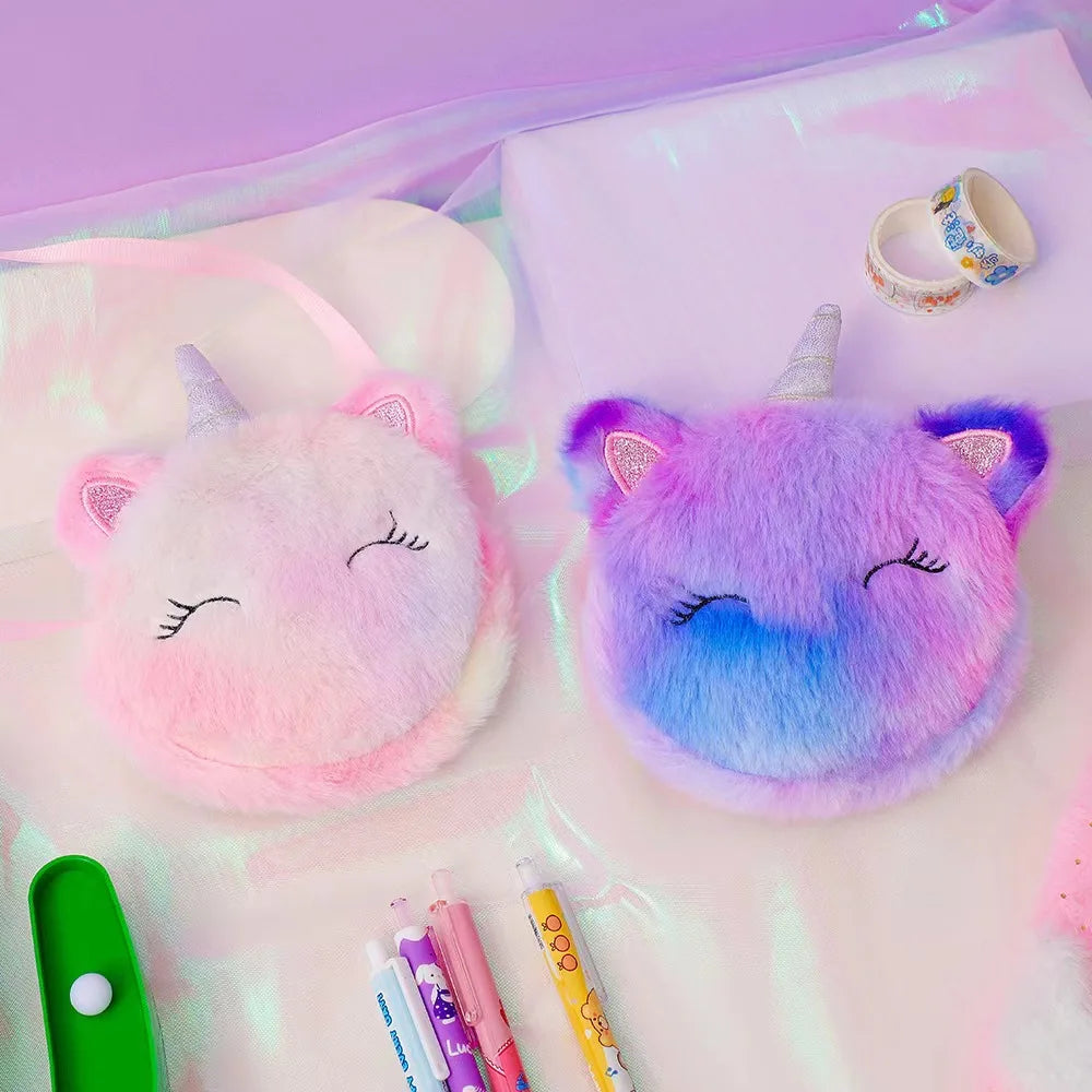 Borsa a tracolla di peluche per bambini Unicorno