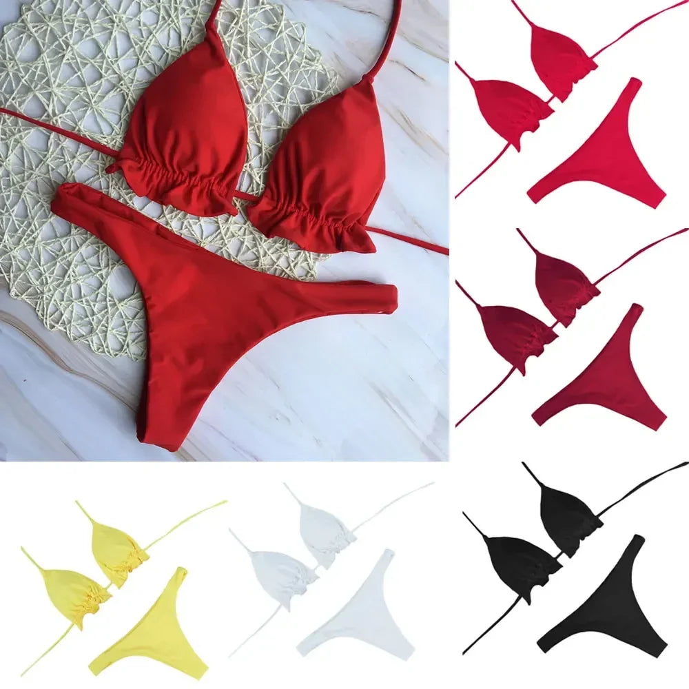 Set bikini brasiliano estivo 2 pezzi Set Push-up