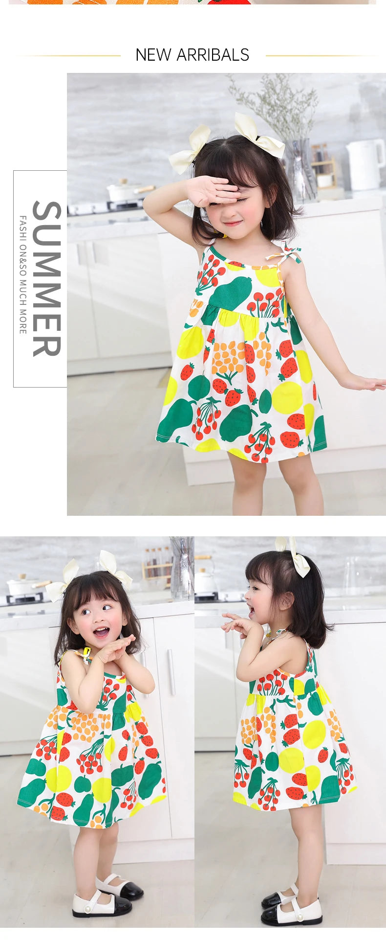 Vestito per bambini senza maniche con bretelle Top 3-6 anni