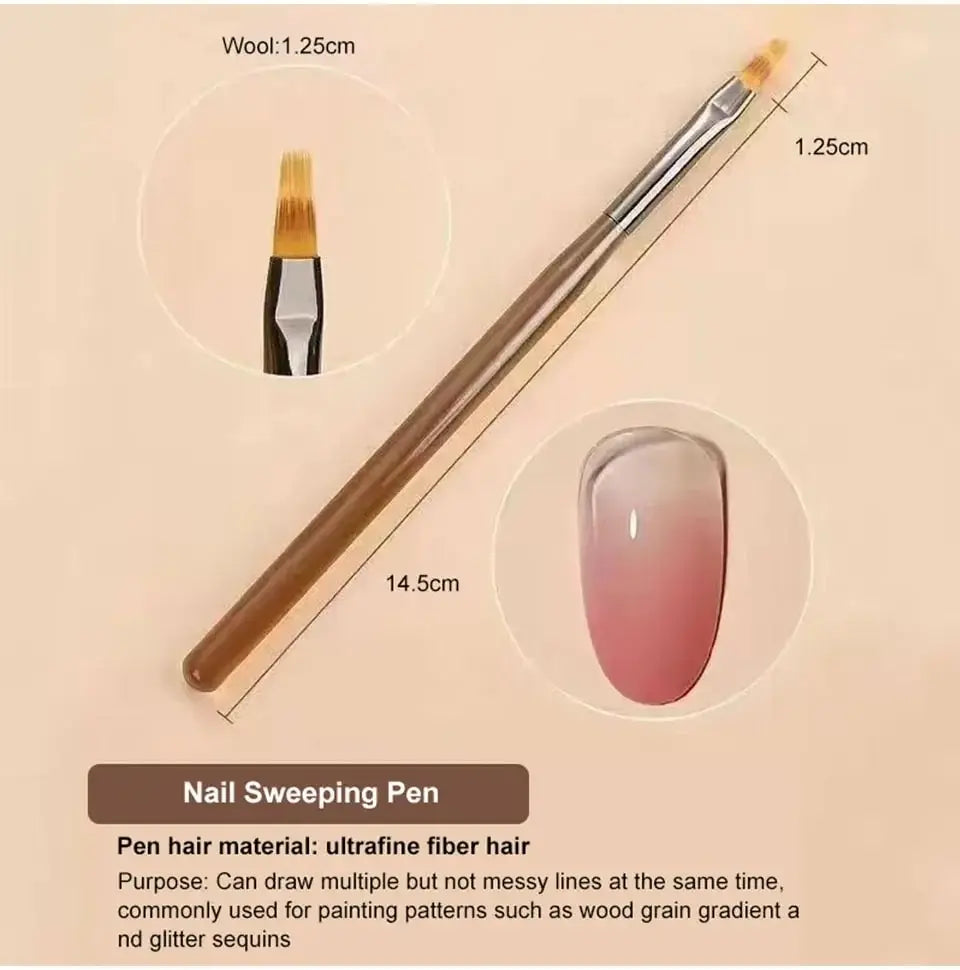 Pennello per Nail Gel Nail 9pz
