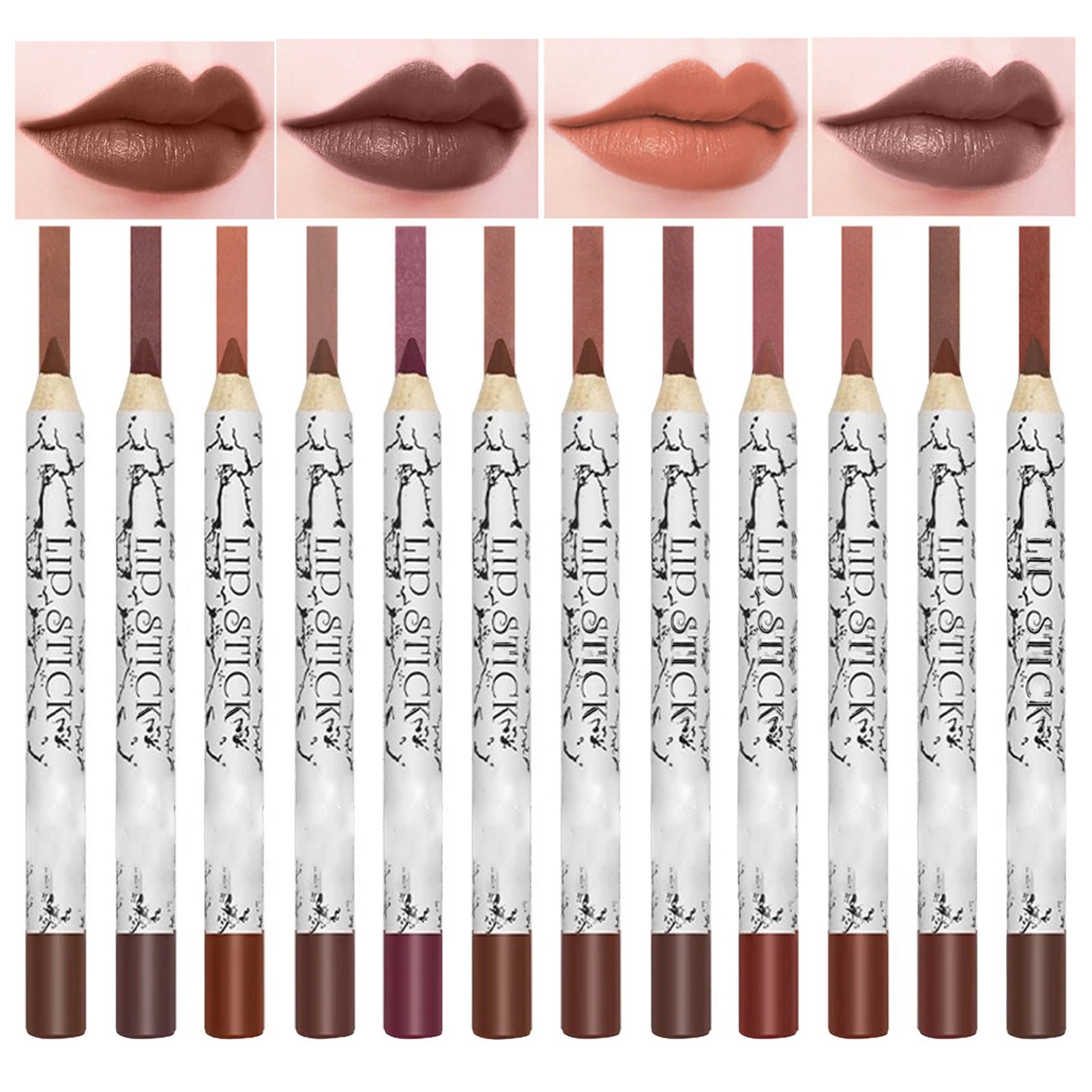 Set 12 pezzi Lipliner Matita Professionale si Lunga Durata Impermeabile