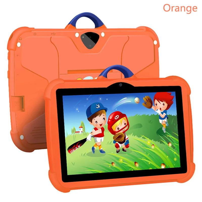 Tablet PC per bambini da 7 pollici con Android 13 Quad Core 4GB RAM 64GB ROM Apprendimento educativo Preferito dai bambini Design semplice economico