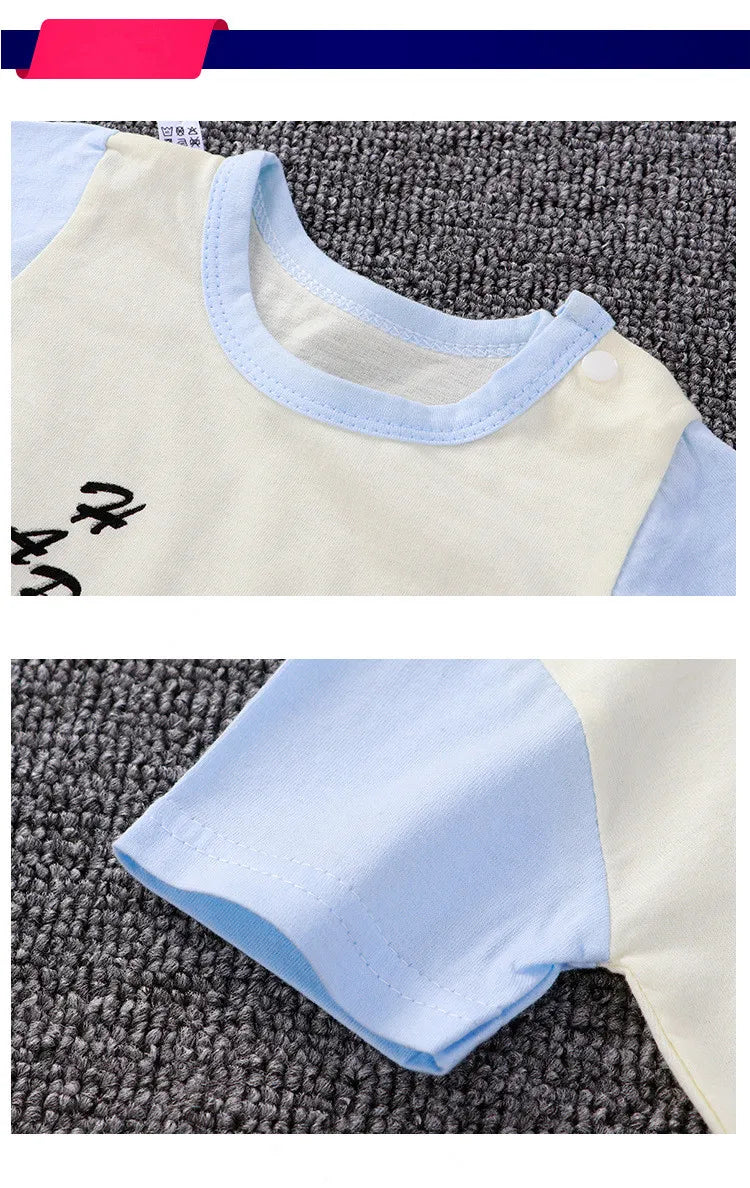 Vestiti per neonati Tuta a maniche corte in cotone  Body per neonati