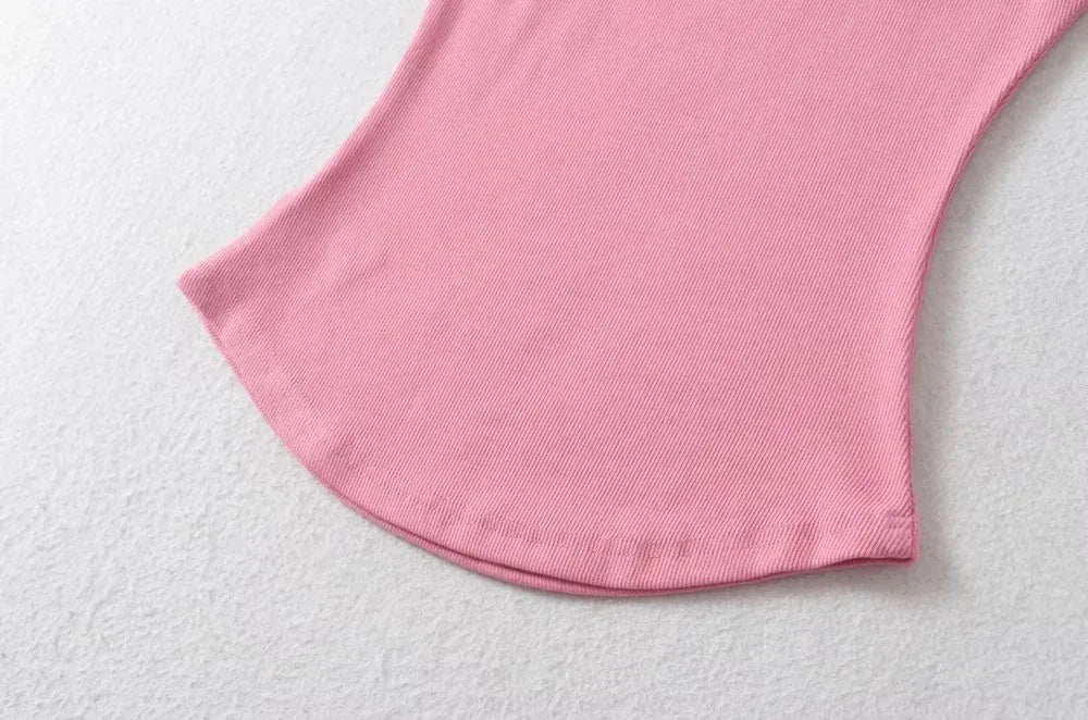 Sexy T-shirt Dolcevita Senza Maniche