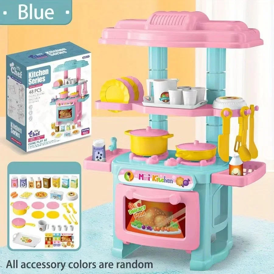 Mini tavolo da cucina Play Set compreso di stoviglie, mestoli, pentole e tanto altro