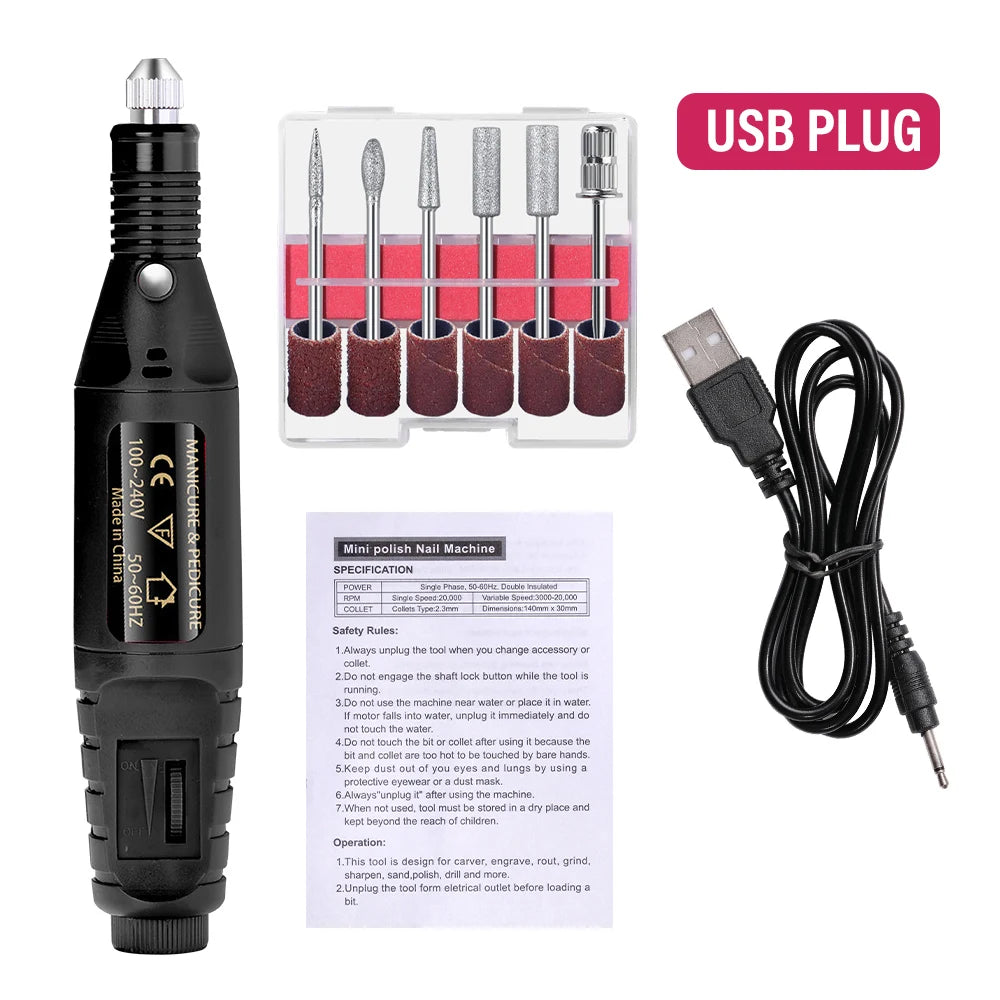 Trapano per unghie elettrico + Set fresatura