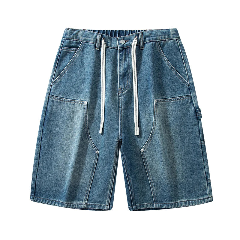 Pantaloncini di jeans da uomo larghi estivi Vintage Hip-hop Cargo Y2K