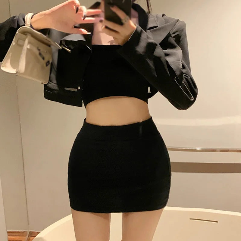 Gonne da donna a vita alta versatile elastico in vita