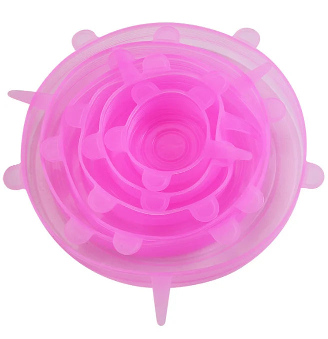 6Pcs Copertura di conservazione in silicone per uso alimentare riutilizzabile universale Articoli da Cucina