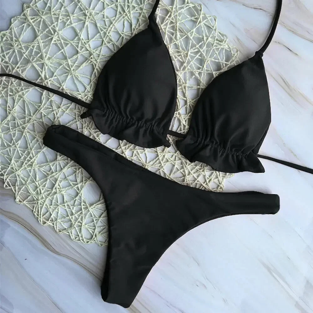 Set bikini brasiliano estivo 2 pezzi Set Push-up