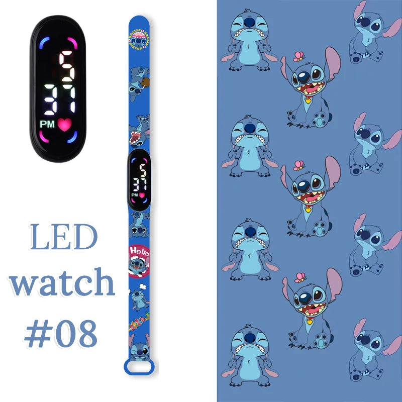 Stitch Orologi per bambini Bracciale sportivo impermeabile LED Touch digitale