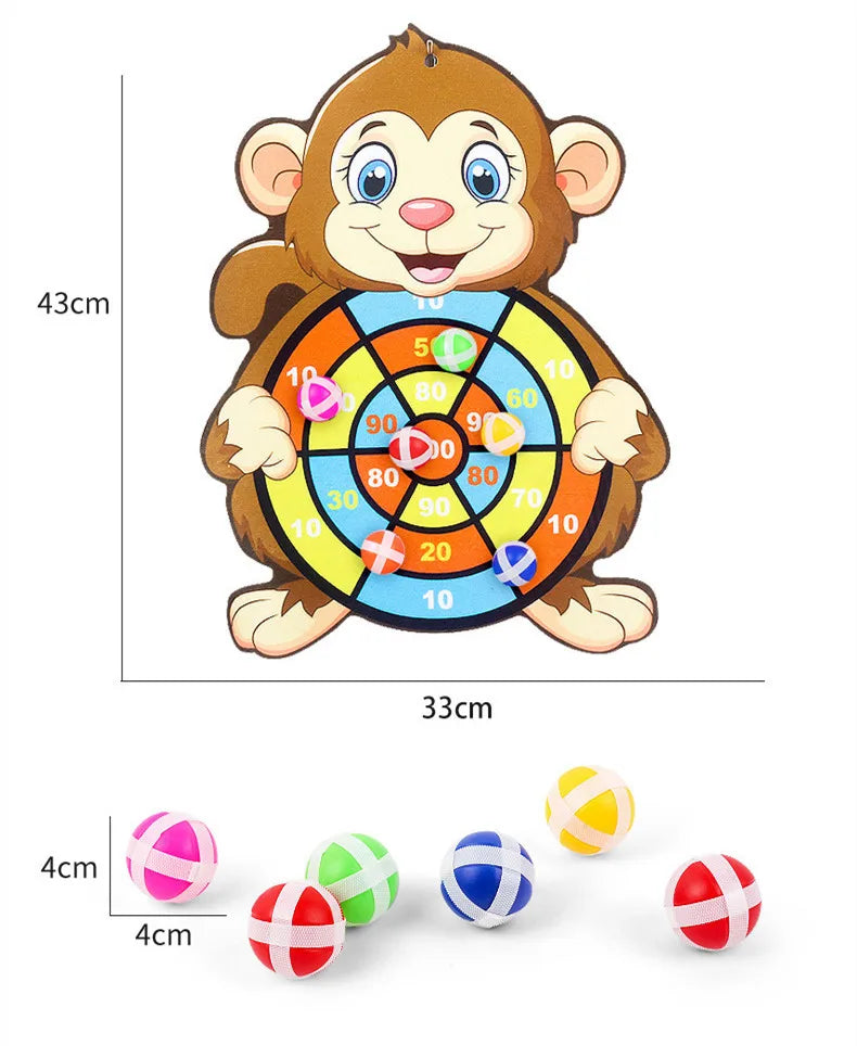 Bersaglio con palla appiccicosa Giocattoli per bambini da 2 a 4 anni Cartoon Animal