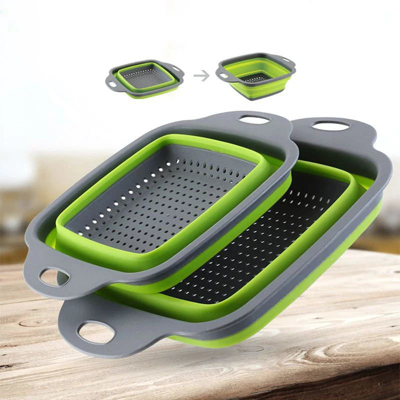 Scolapasta Quadrato Pieghevole in Silicone Cucina
