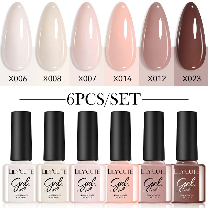 LILYCUTE 6Pcs/set 7ml Series Gel Smalto 125 Colori disponibili