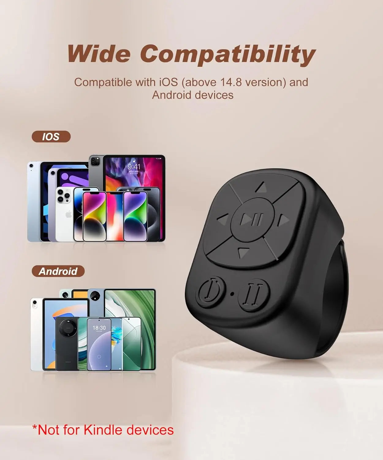 Anello Tiktok Scrolling, telecomando Bluetooth Tiktok