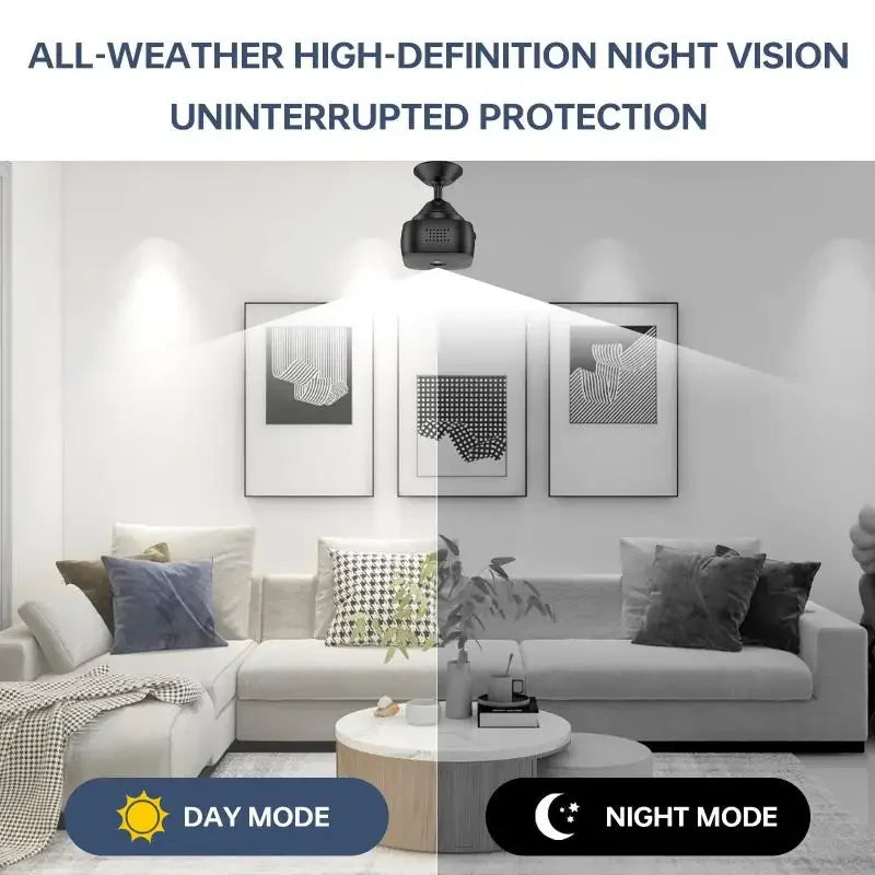 Mini Telecamera di sicurezza 4K Visione notturna a colori Monitor WiFi ad alta definizione Impermeabile Rilevamento del movimento Sorveglianza Smart Home