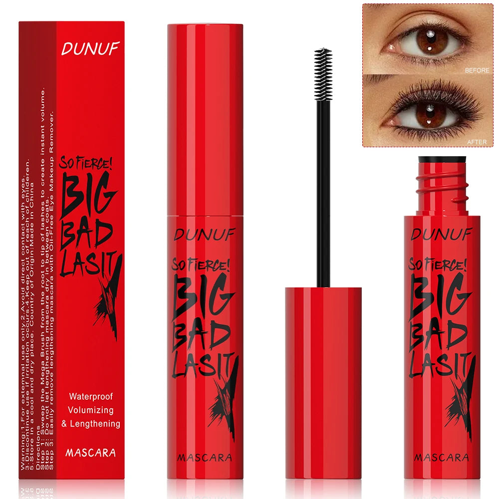 DUNUF 1 pz Mascara a lunga tenuta Sottile e spesso Curl impermeabile non macchia Resistente al sudore e non sbavatura