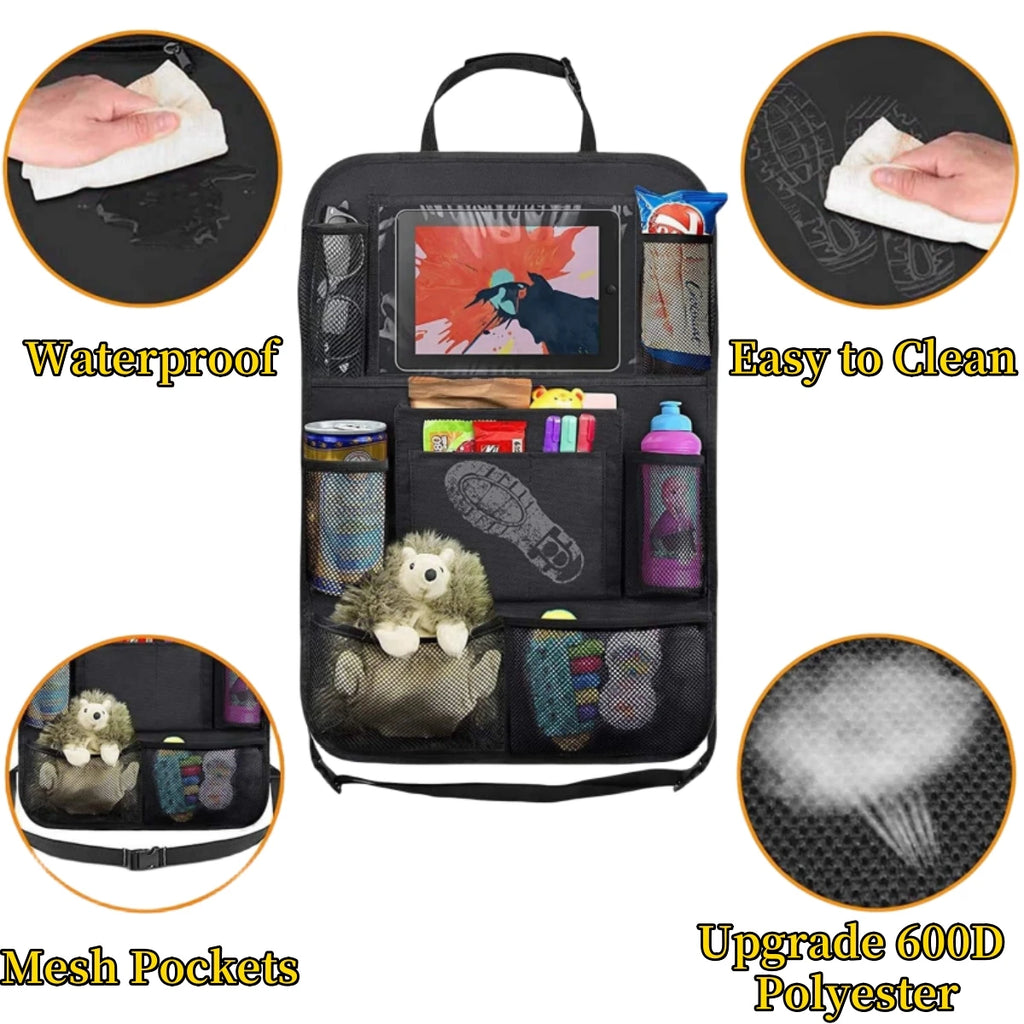 Organizzatore per schienale del seggiolino auto, 10 tasche portaoggetti