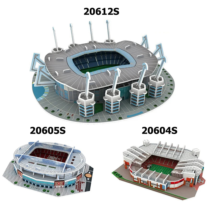 Campo da calcio in miniatura 3D Puzzle fai da te Modelli di stadi famosi in tutto il mondo