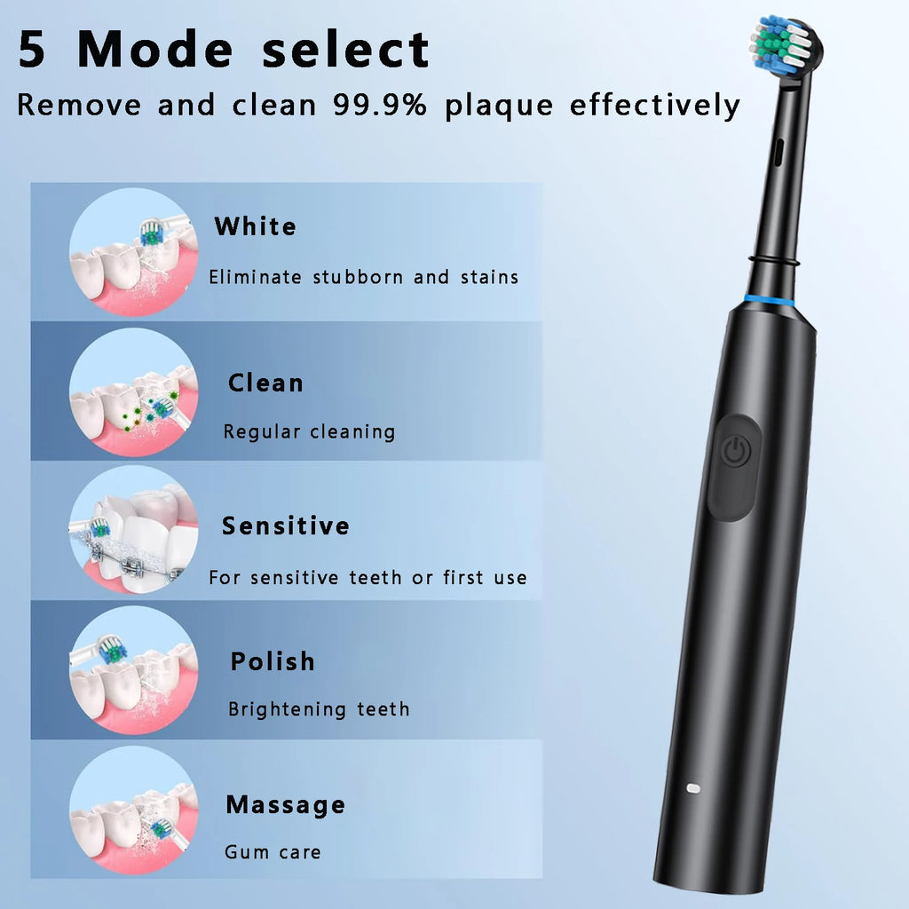 Spazzolino elettrico dentale con 4 testine