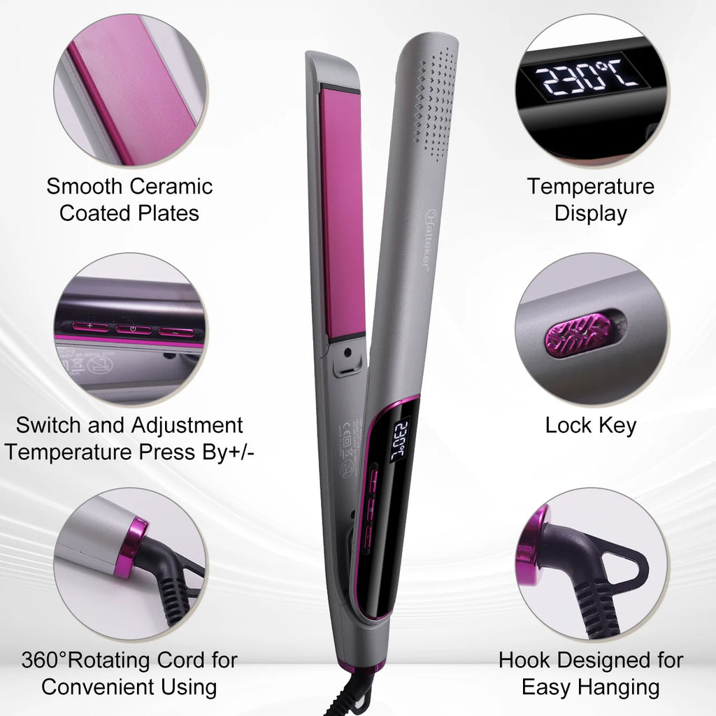 Piastra professionale per capelli per donna Display LCD a infrarossi