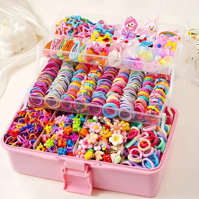 Set da 718 pezzi accessori per capelli per bambine