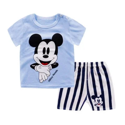 Set a maniche corte per bambini T-shirt in cotone Pantaloni Tute da ginnastica 0-3 anni