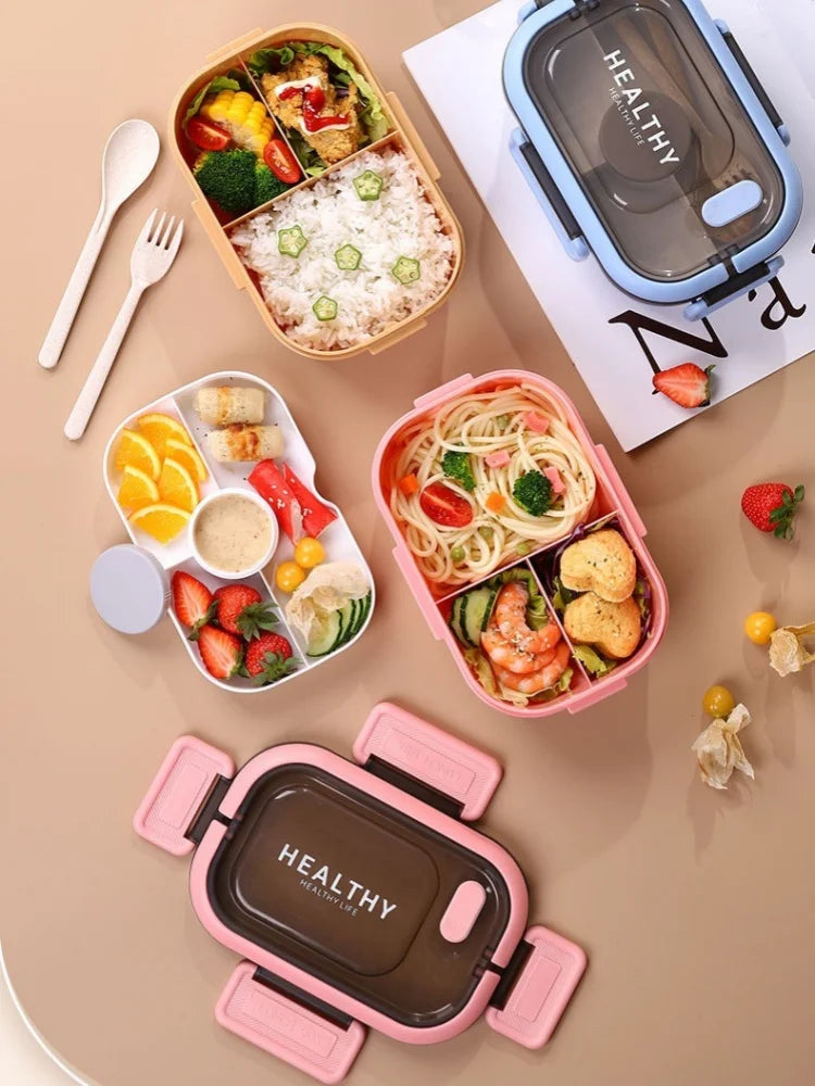 1200ML Box  per il pranzo a doppio strato Scomparto portatile