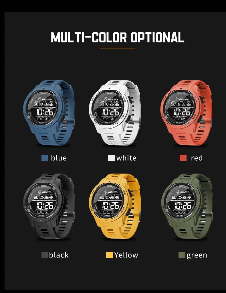 SMAEL Orologi da polso sportivi a LED Orologio impermeabile da uomo