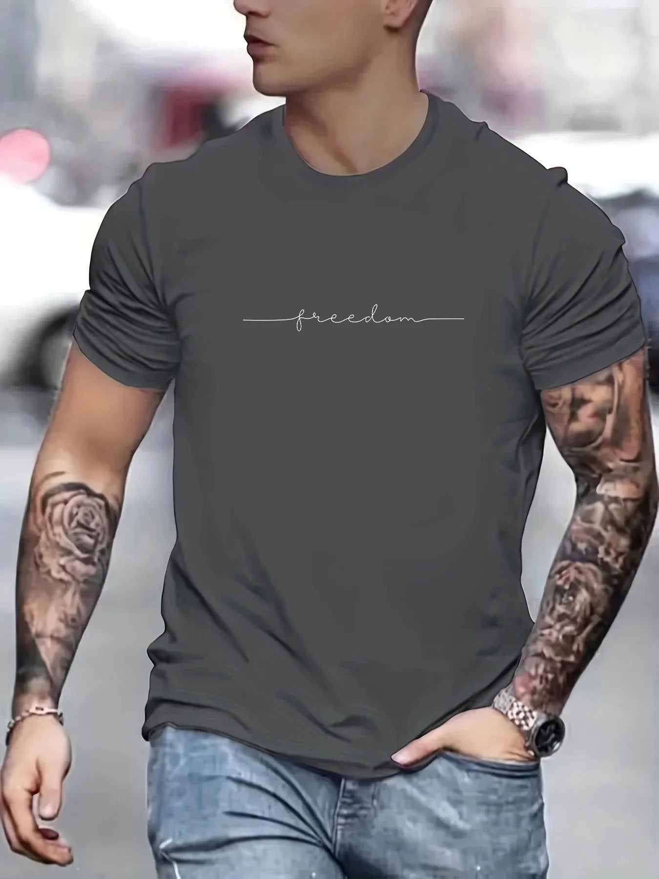 T-shirt uomo 100% cotone Freedom