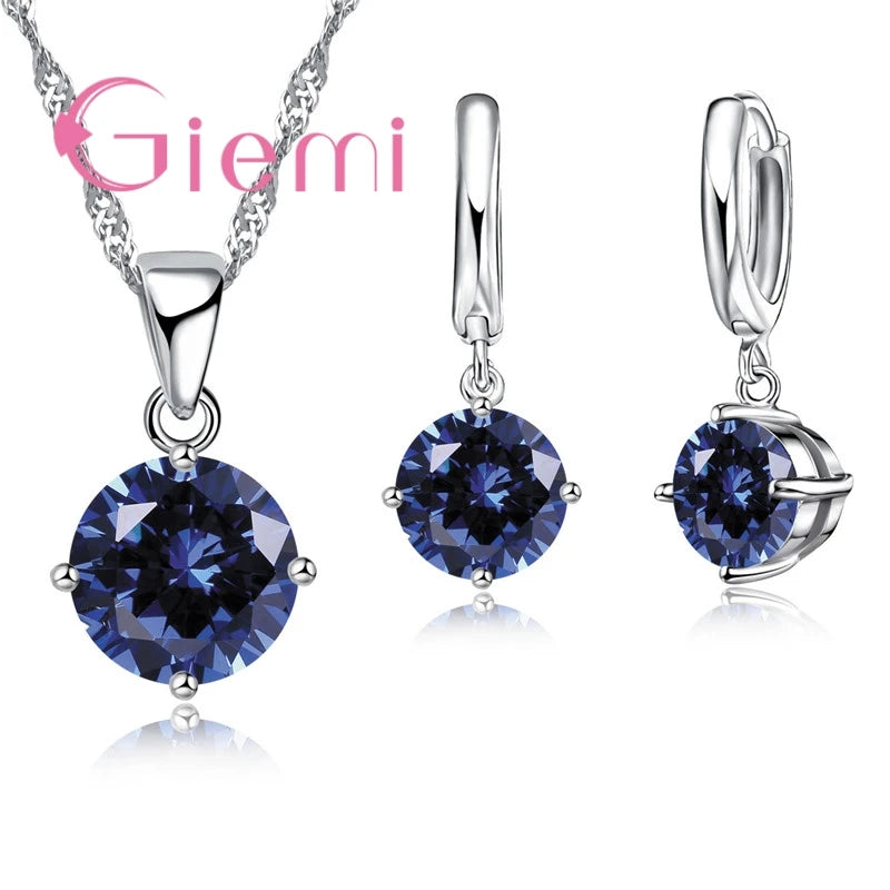 Collana con ciondolo in argento Set Trendy Austrian Crystal