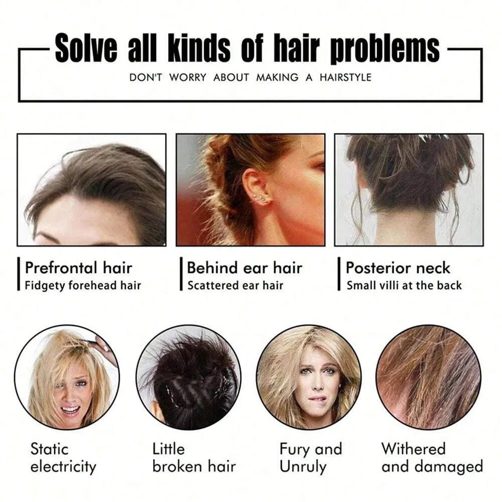 Lo stick di cera per capelli da donna leviga efficacemente l’effetto crespo, fornisce una tenuta duratura e crea un’acconciatura morbida e lucida.