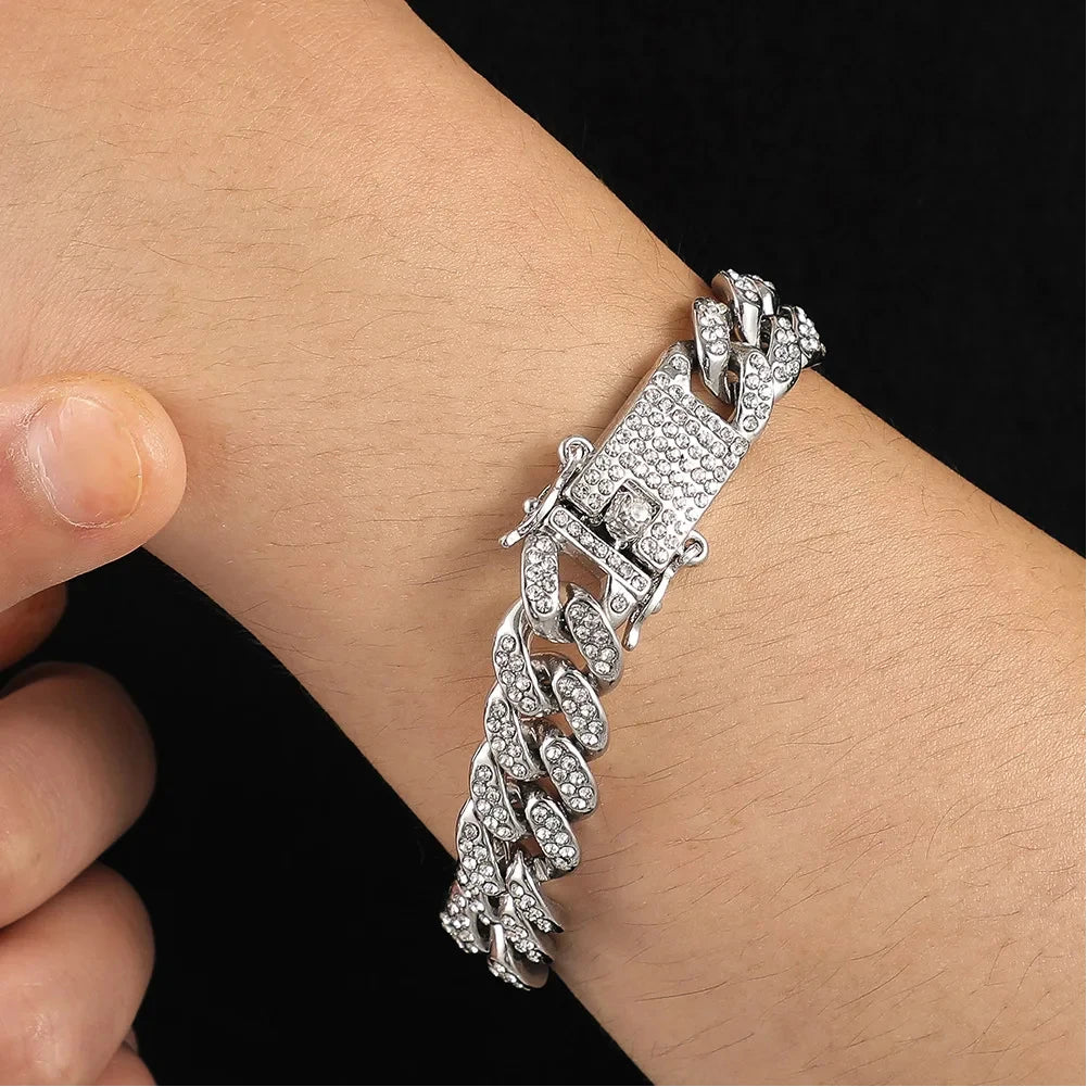 Bracciale a catena a maglie cubane