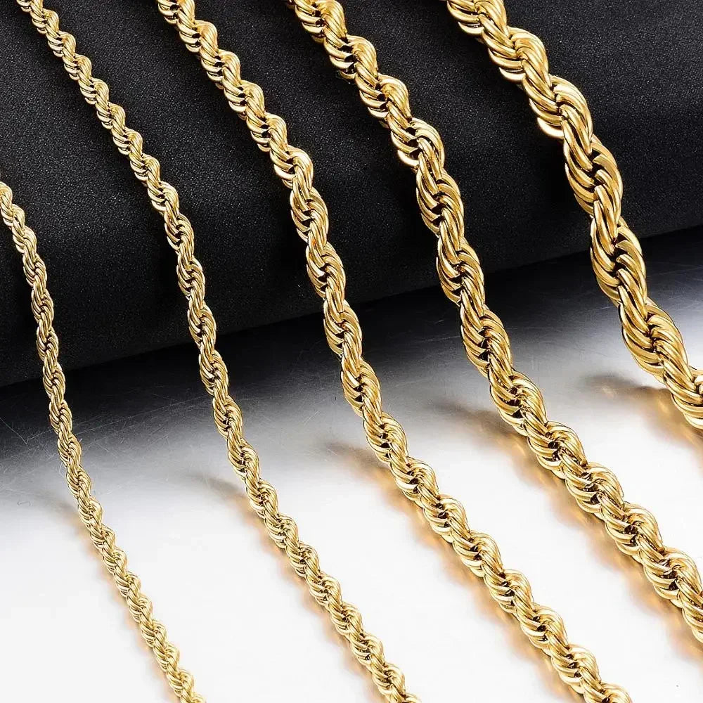 Classic Twisted Rope in acciaio inossidabile Unisex
