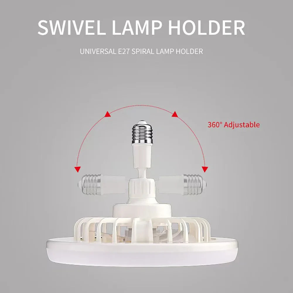 Ventilatore da soffitto girevole 3in1 con telecomando Lampada di illuminazione e convertitore di aria